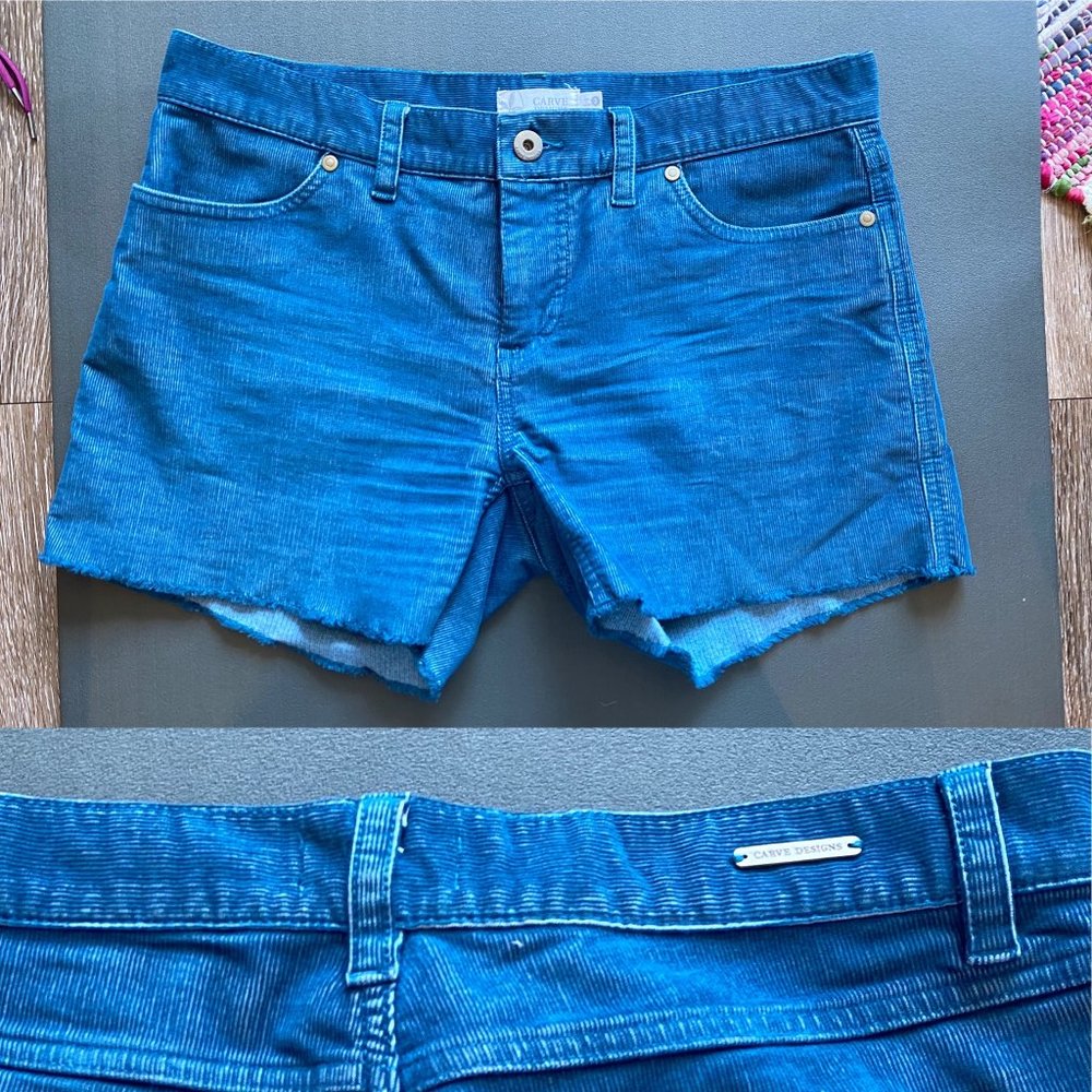 Carve Designs Oahu Stretch Corduroy Blue Shorts 2